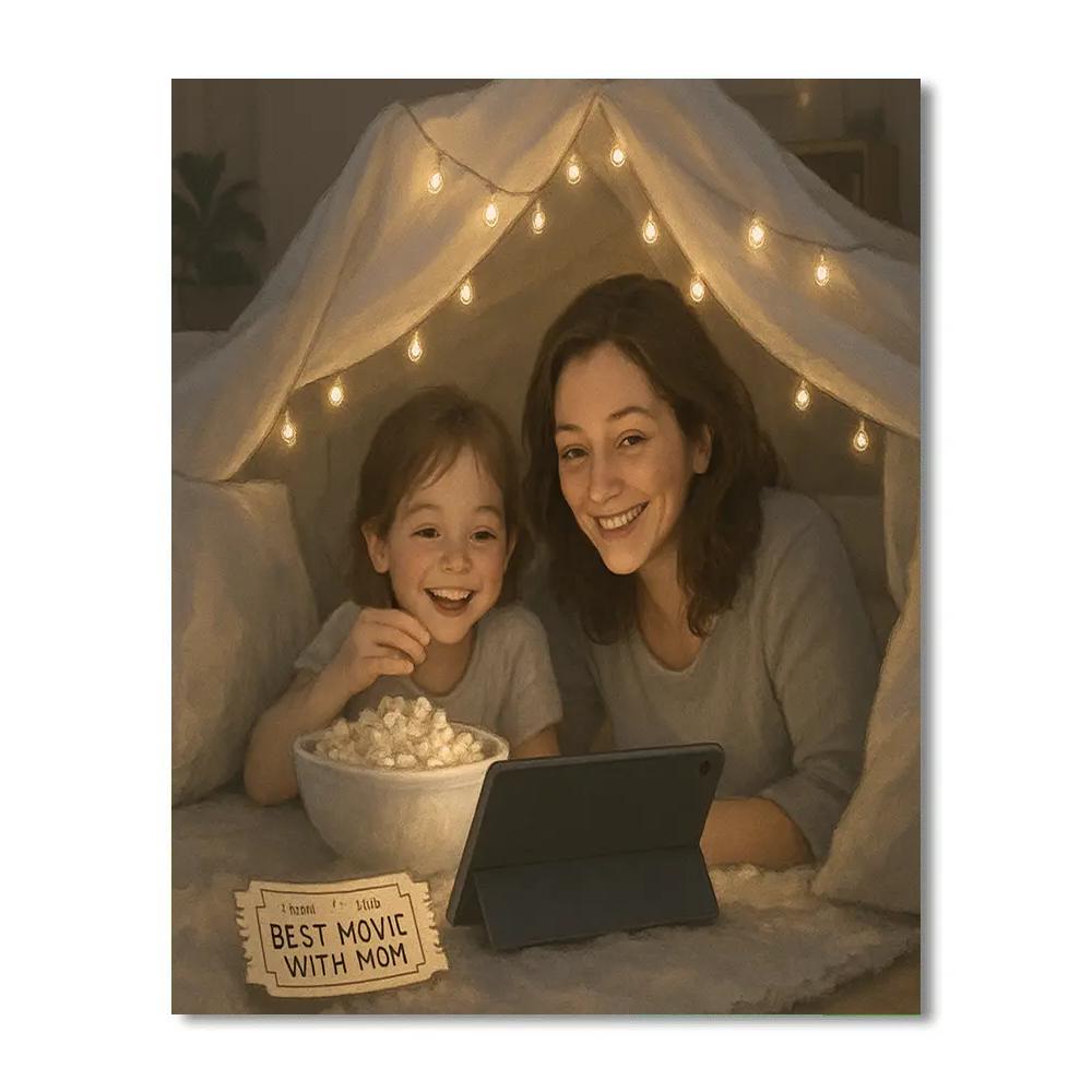 Mothers Day Pillow Fort Cinema paint by number
