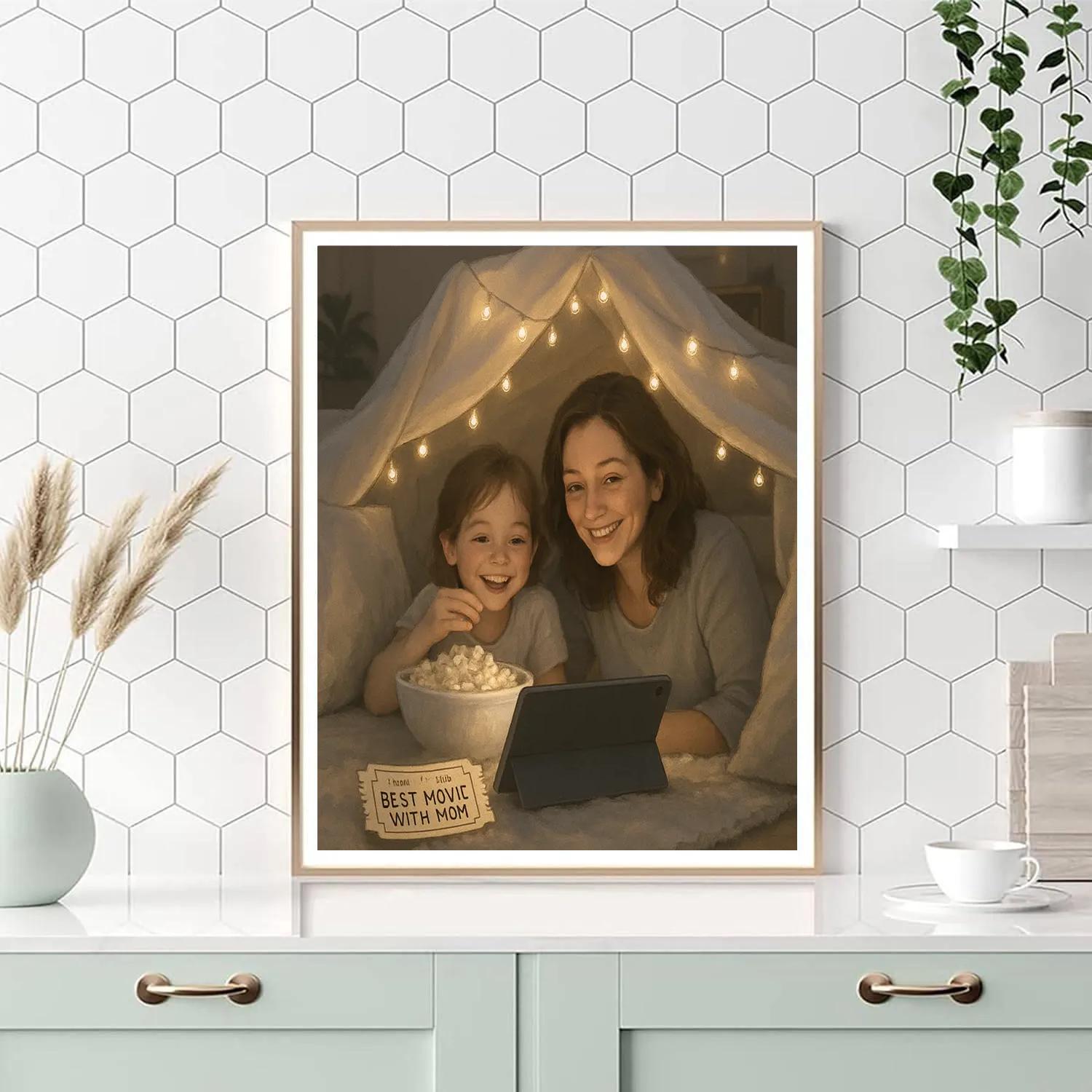 Mothers Day Pillow Fort Cinema paint by number