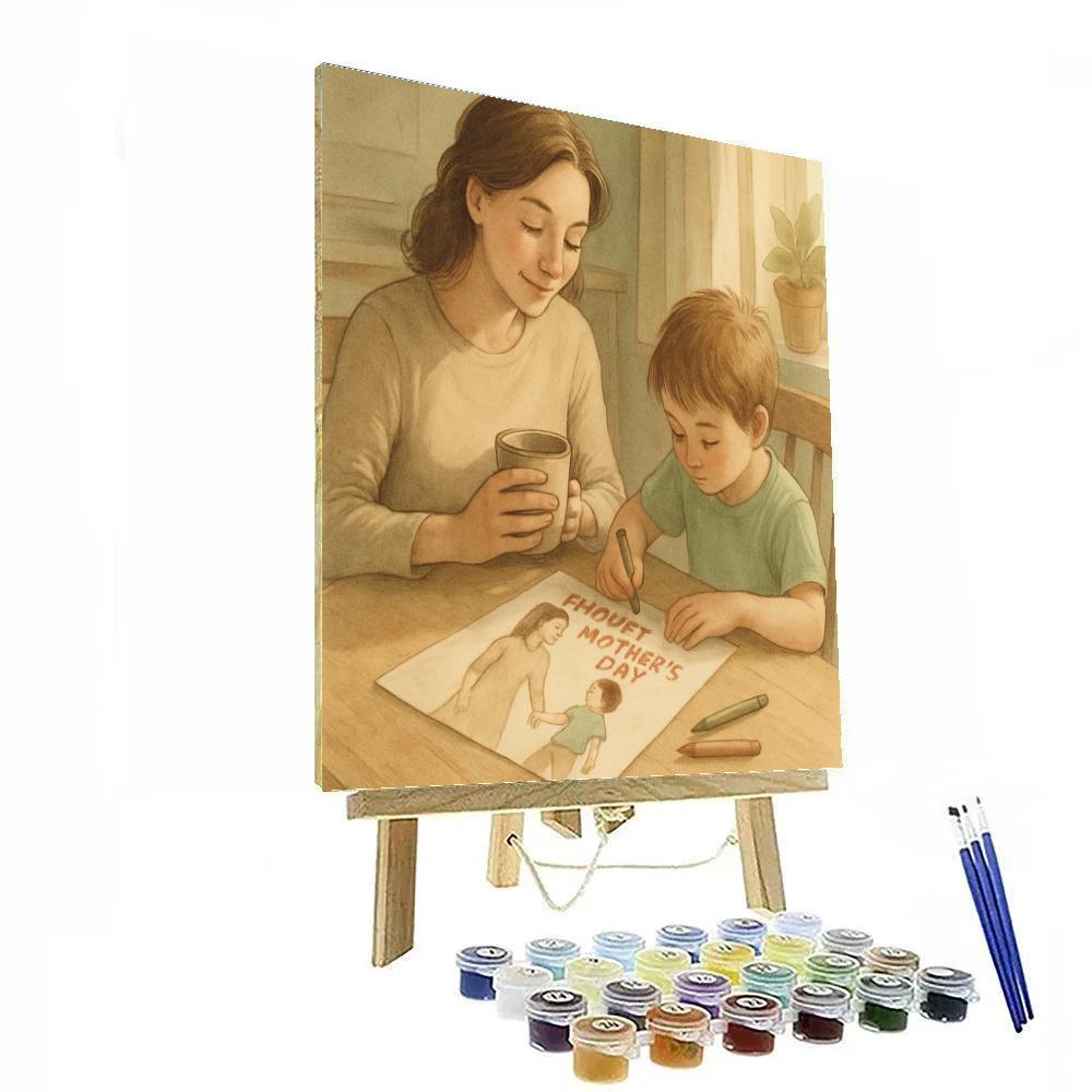 Quiet Coffee And Crayons With Mom painting number kit