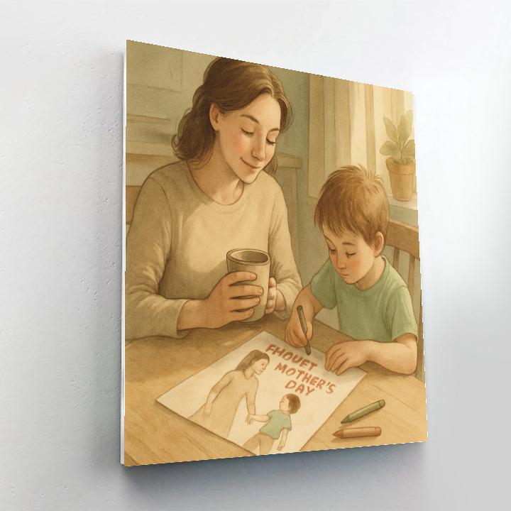 Quiet Coffee And Crayons With Mom painting number kit