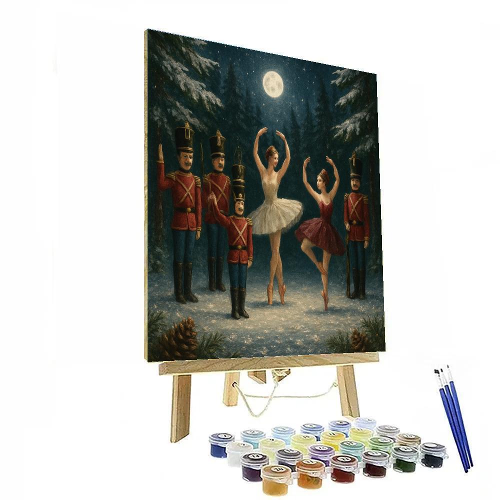 Nutcracker Ballet In The Winter Forest Number painting