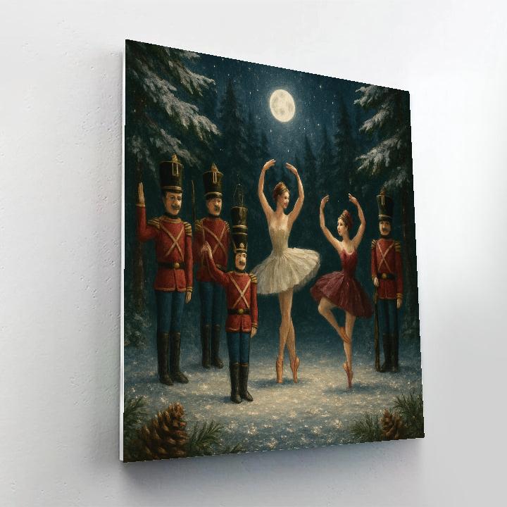 Nutcracker Ballet In The Winter Forest Number painting