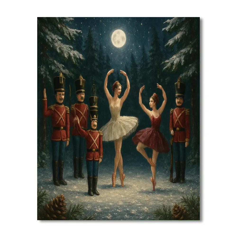 Nutcracker Ballet In The Winter Forest Number painting