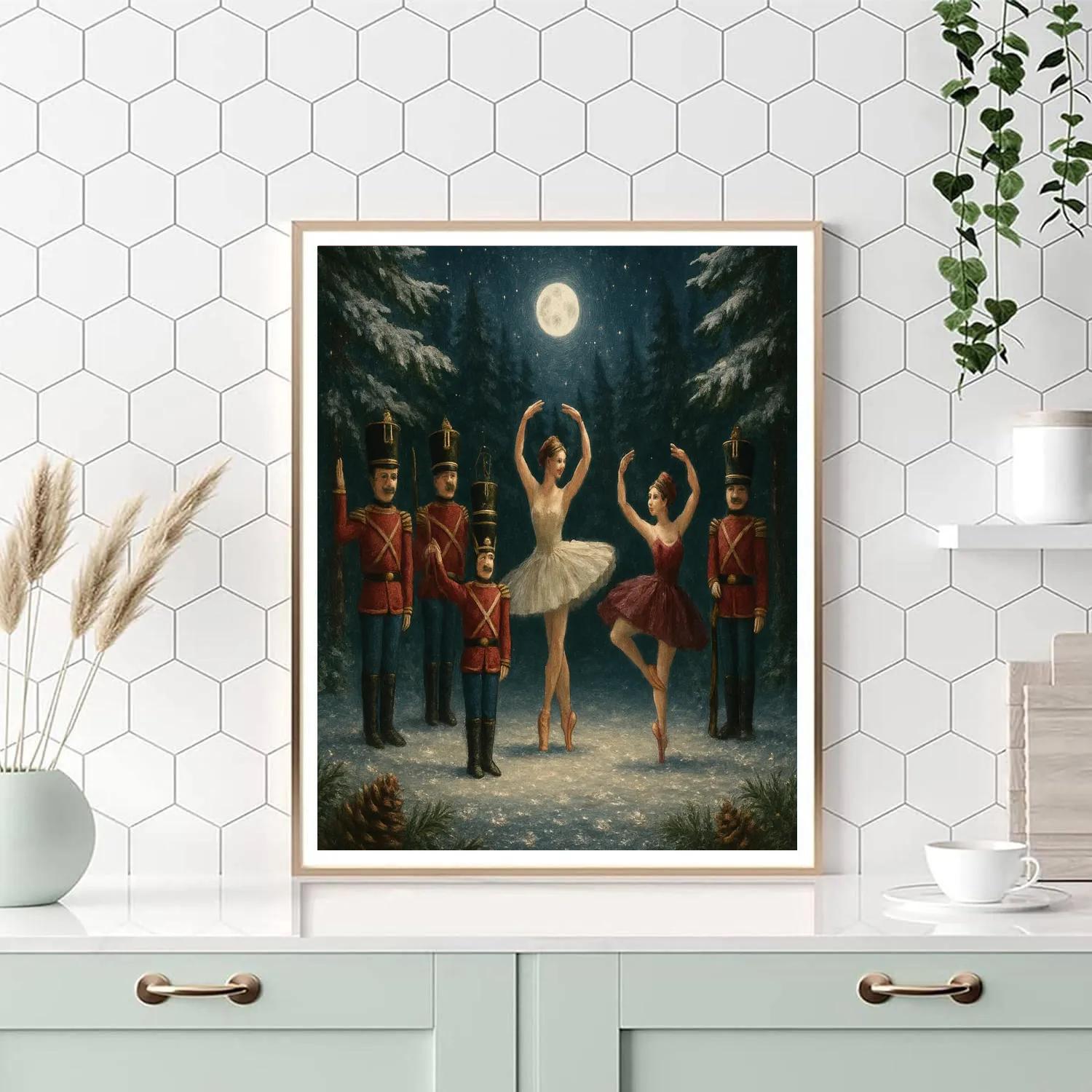 Nutcracker Ballet In The Winter Forest Number painting