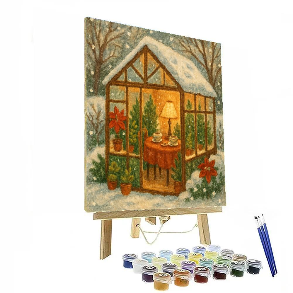 Christmas Tea Time In The Greenhouse Paint by numbers kits