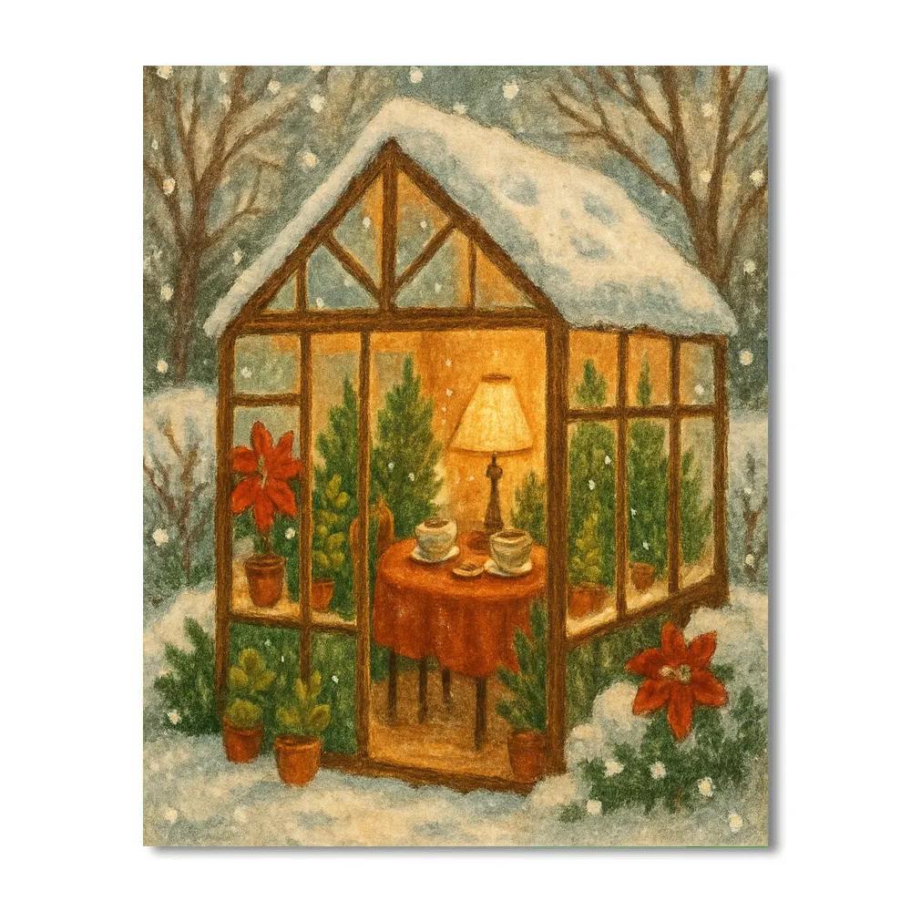 Christmas Tea Time In The Greenhouse Paint by numbers kits