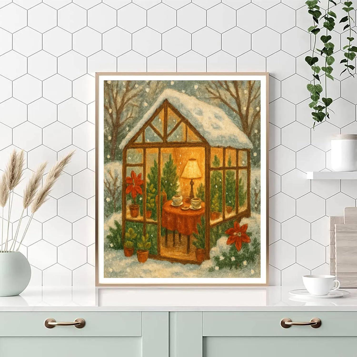 Christmas Tea Time In The Greenhouse Paint by numbers kits