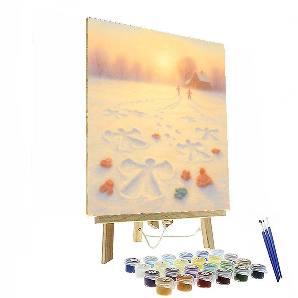Snow Angel Field At Sunrise Painting by numbers kit