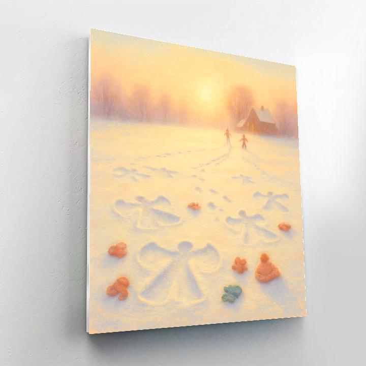 Snow Angel Field At Sunrise Painting by numbers kit