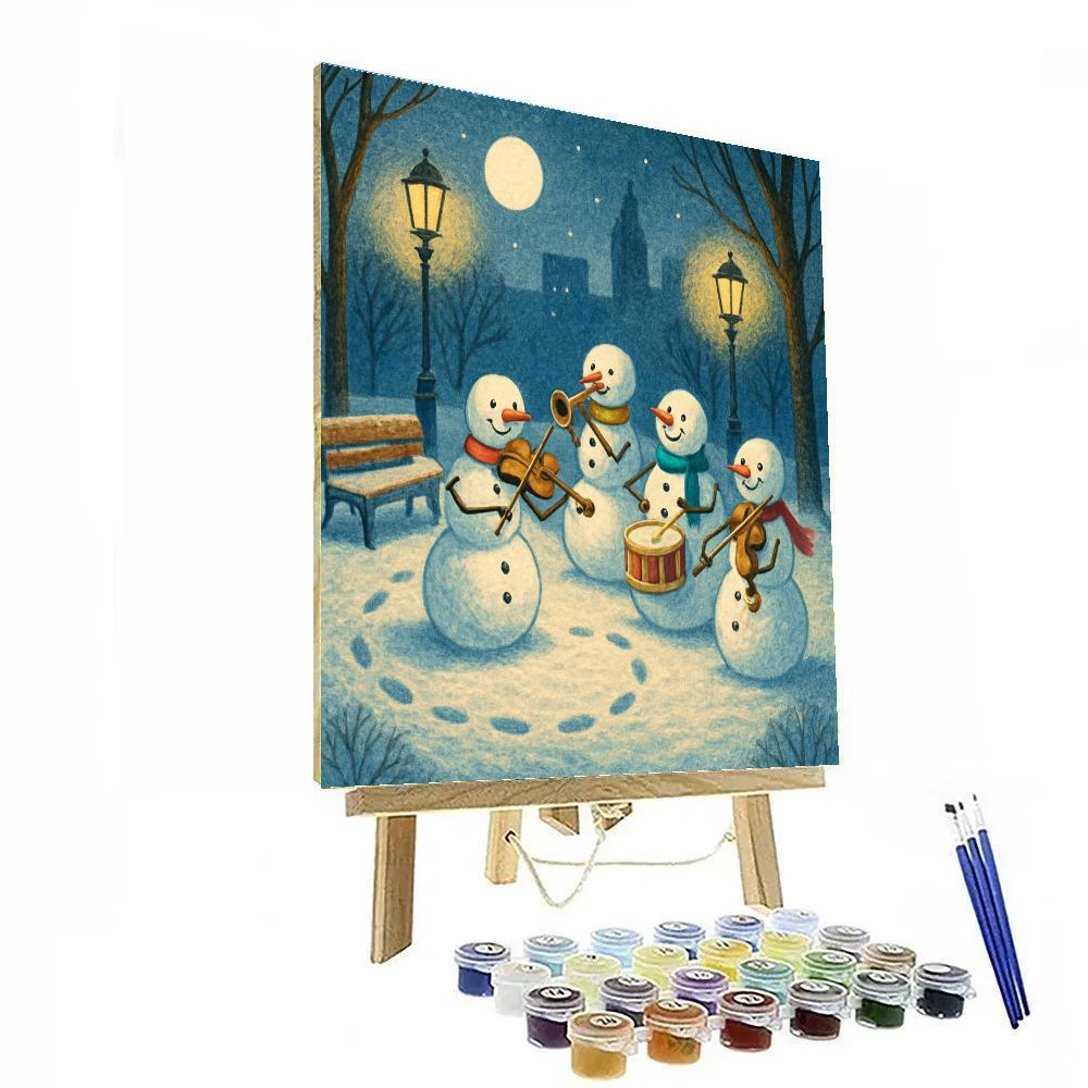 Snowman Orchestra In The Park DIY paint by numbers