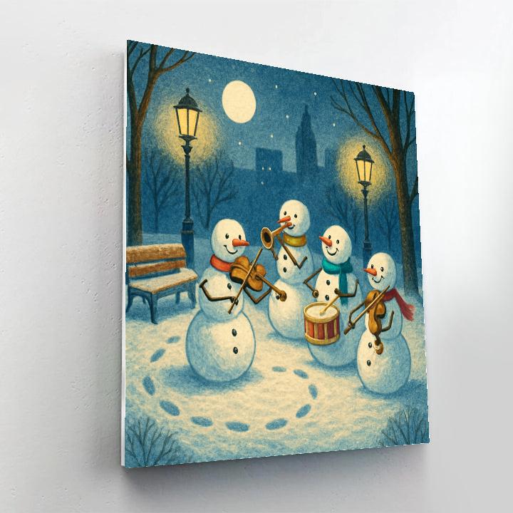Snowman Orchestra In The Park DIY paint by numbers