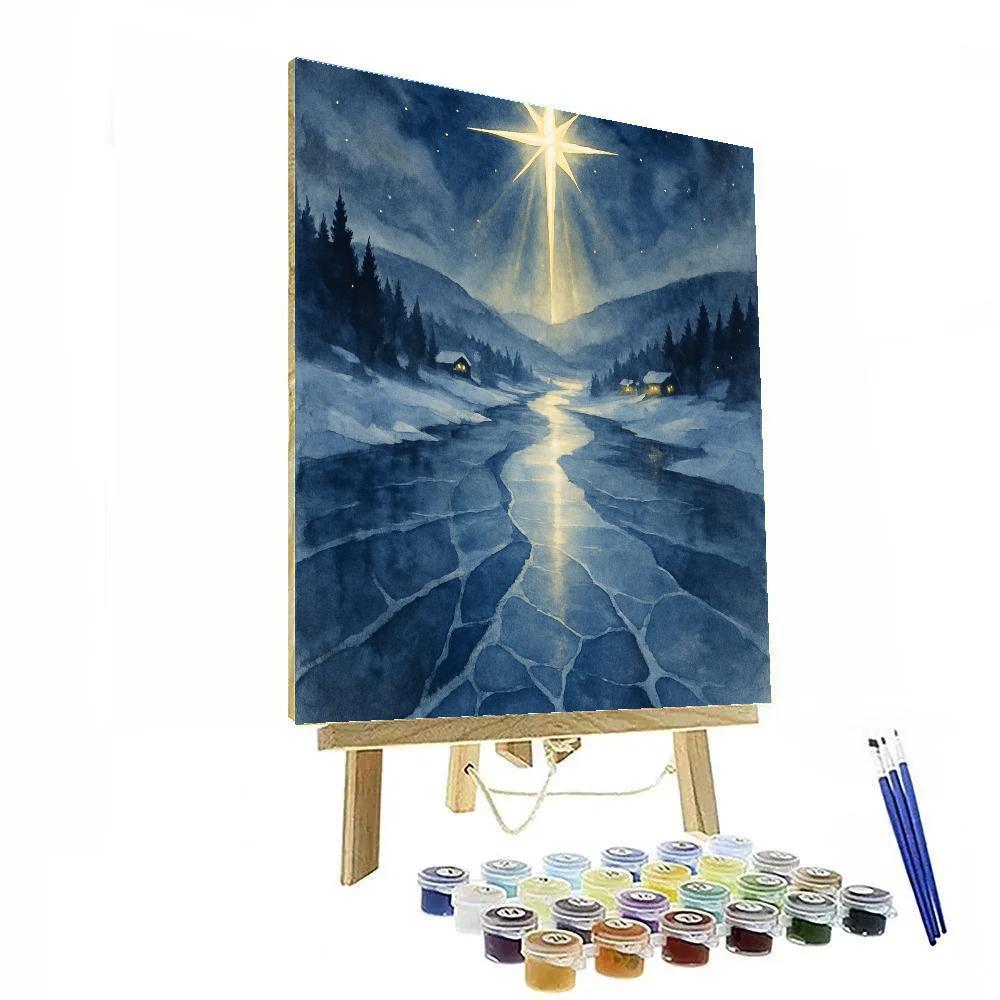 Christmas Star Over The Frozen River Numbered painting kits