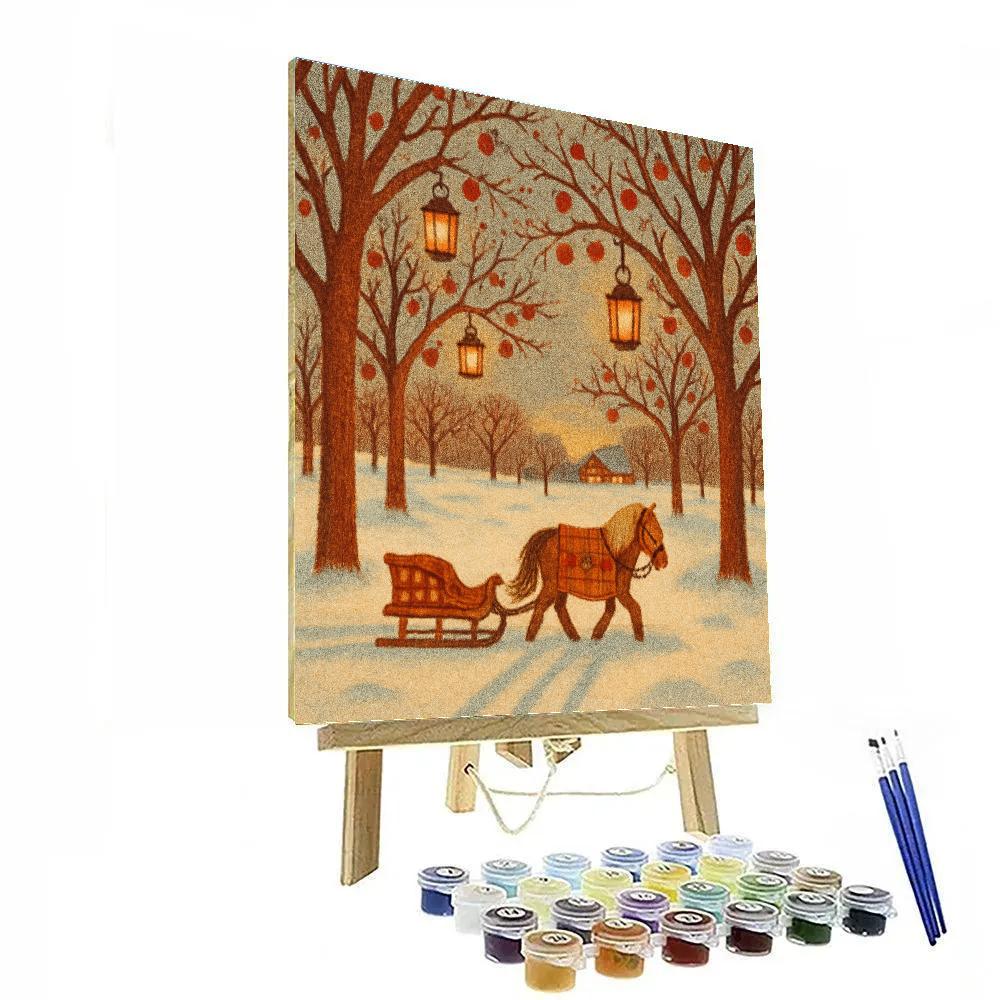 Holiday Sled Ride Through The Orchard painting number kit