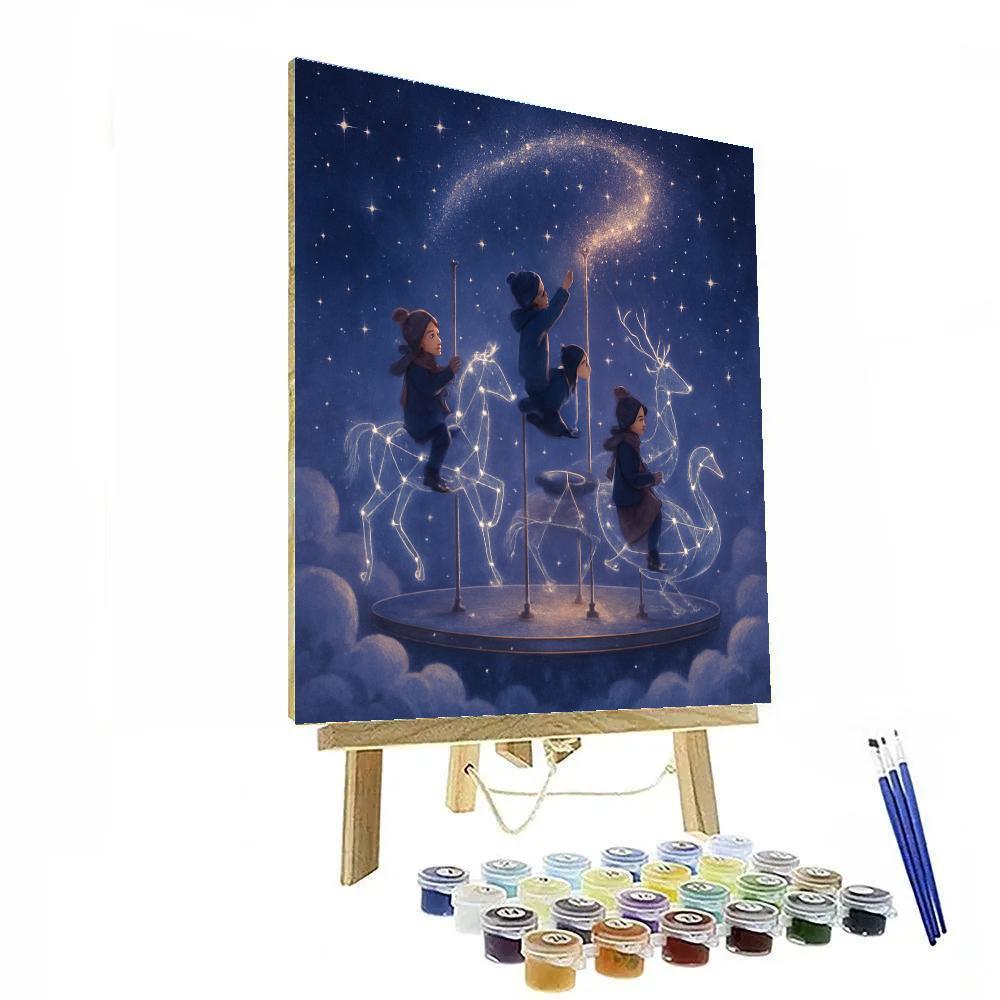 Christmas Carousel Of Stars Paint by numbers art