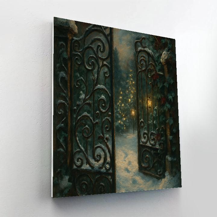 Secret Christmas Garden Behind The Gate paint by numbers