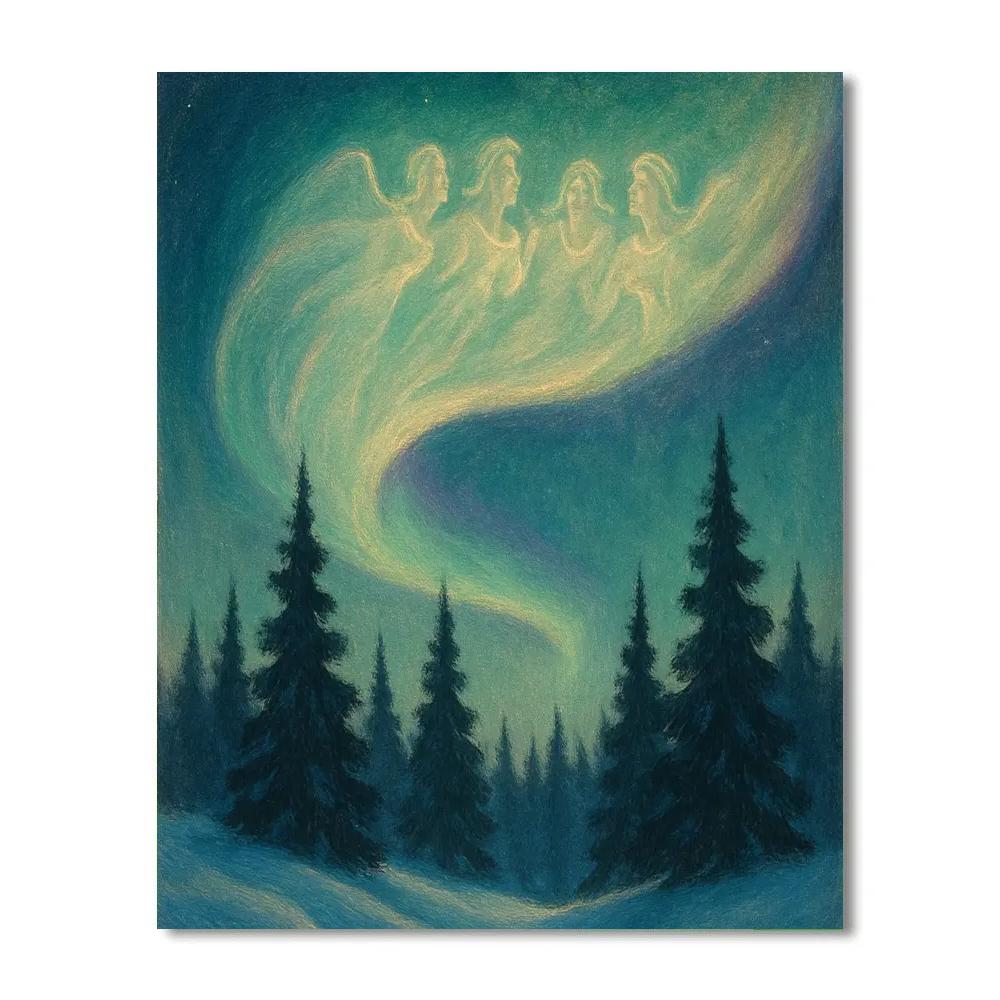 Aurora Choir Over The Pine Ridge painting number kit