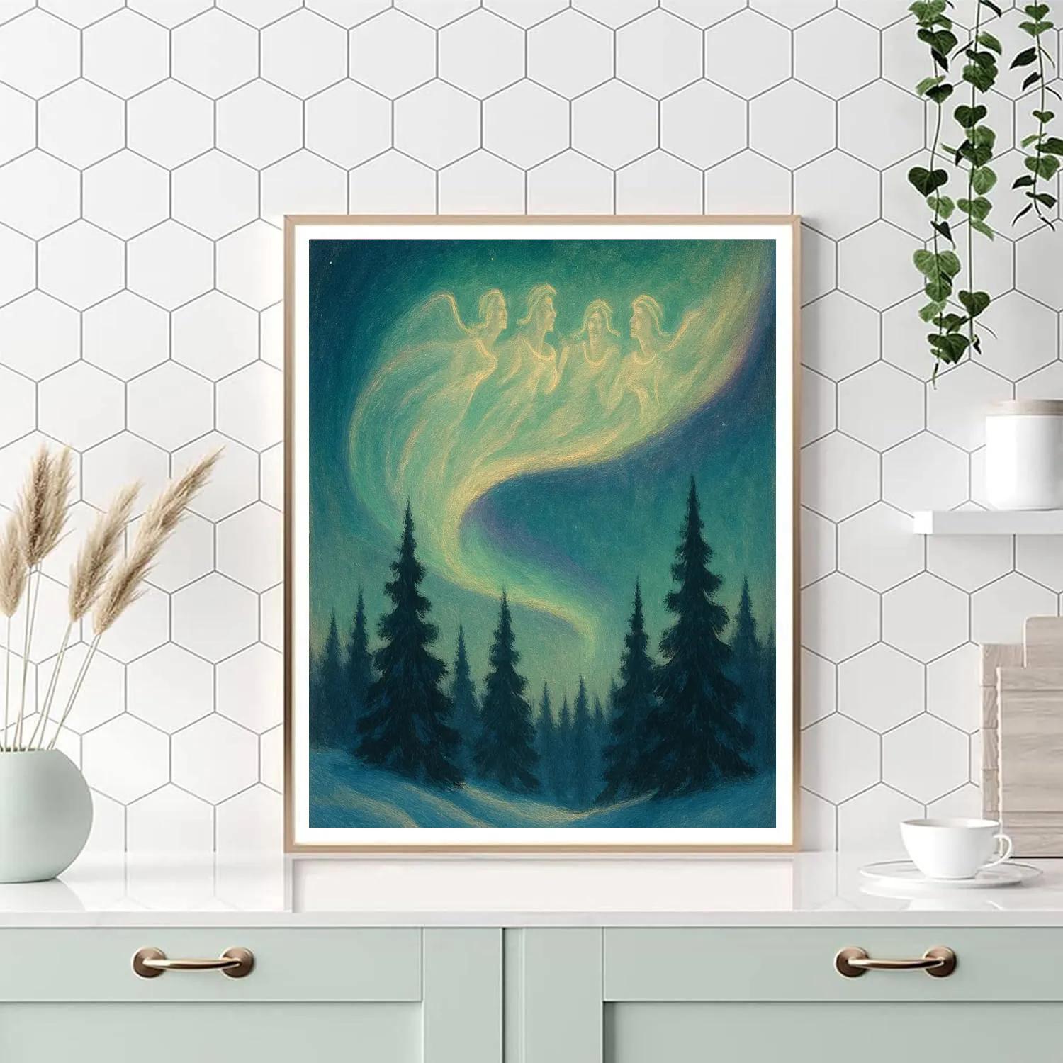 Aurora Choir Over The Pine Ridge painting number kit