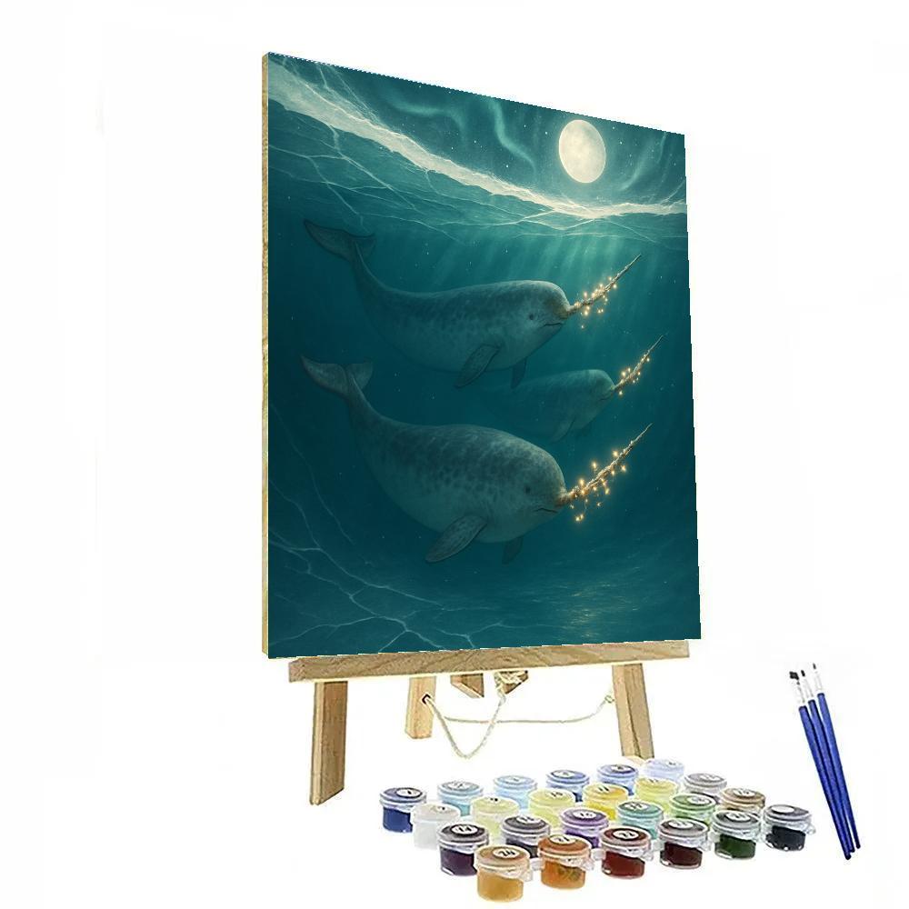 Polar Narwhal Christmas Procession Paint by numbers kits