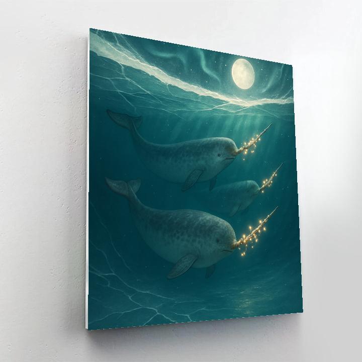 Polar Narwhal Christmas Procession Paint by numbers kits