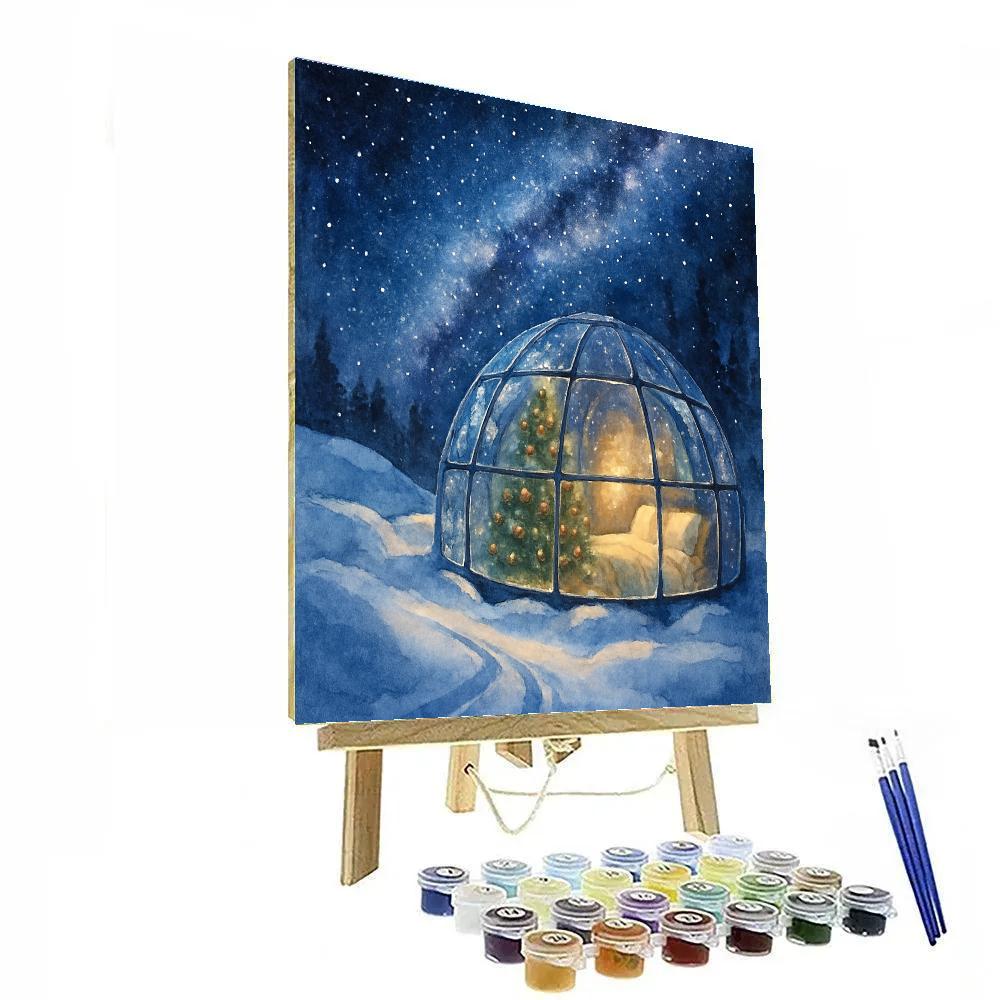 Christmas Starlight Over The Glass Igloo paint by color