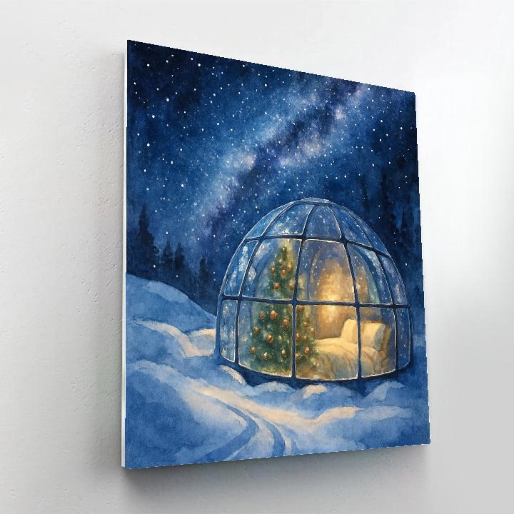 Christmas Starlight Over The Glass Igloo paint by color