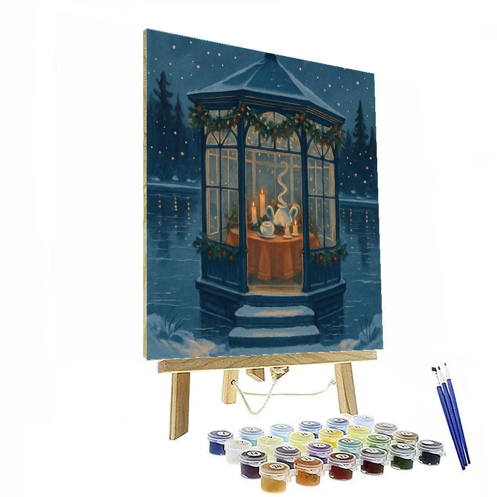 Christmas Tea Party At The Frozen Pavilion painting number kit