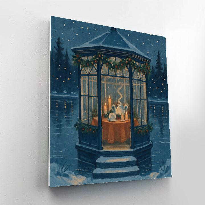 Christmas Tea Party At The Frozen Pavilion painting number kit