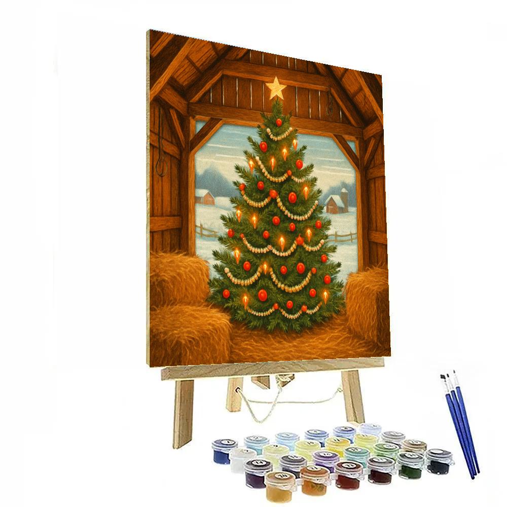 Christmas Morning Tree In The Barn Loft Number painting