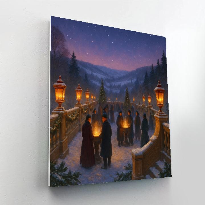 Christmas Lantern Festival On The Frozen Terrace DIY paint by numbers