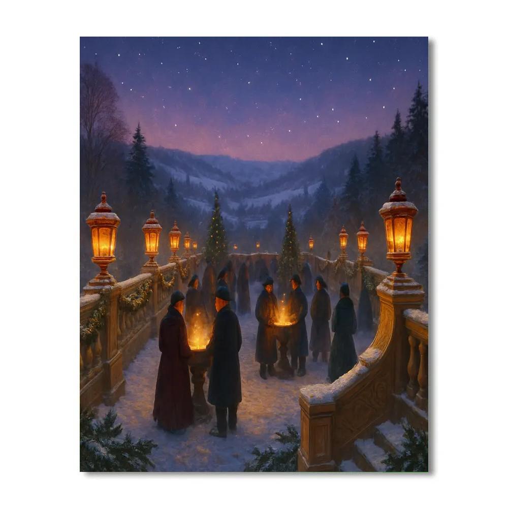 Christmas Lantern Festival On The Frozen Terrace DIY paint by numbers