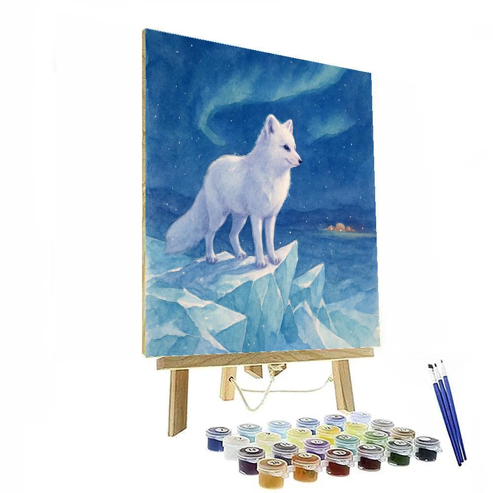 Christmas Polar Fox On The Crystal Ridge Painting by numbers kit