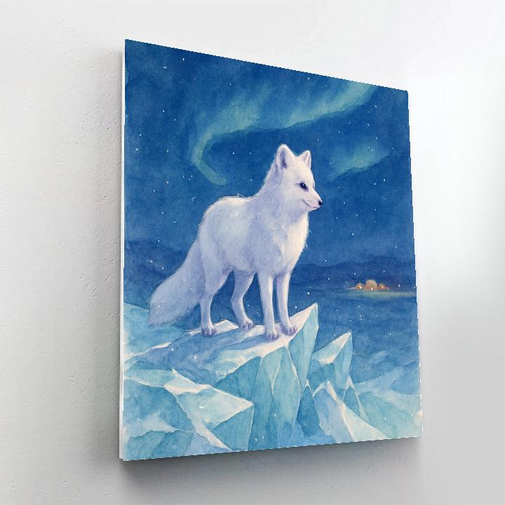 Christmas Polar Fox On The Crystal Ridge Painting by numbers kit