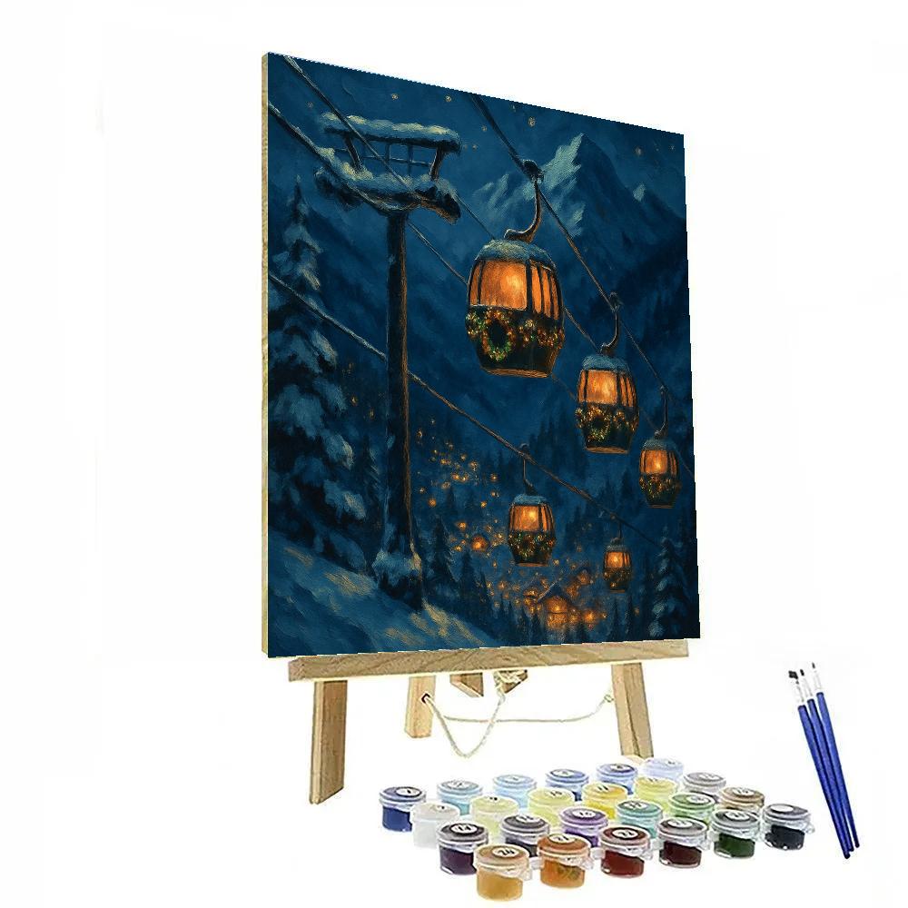 Christmas Mountain Gondola Starline paint by numbers