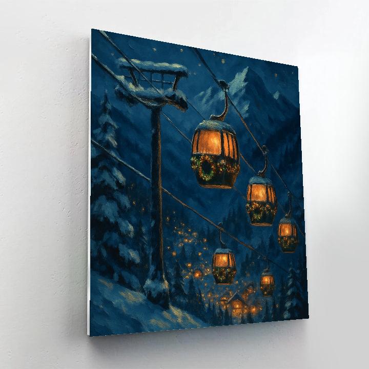 Christmas Mountain Gondola Starline paint by numbers
