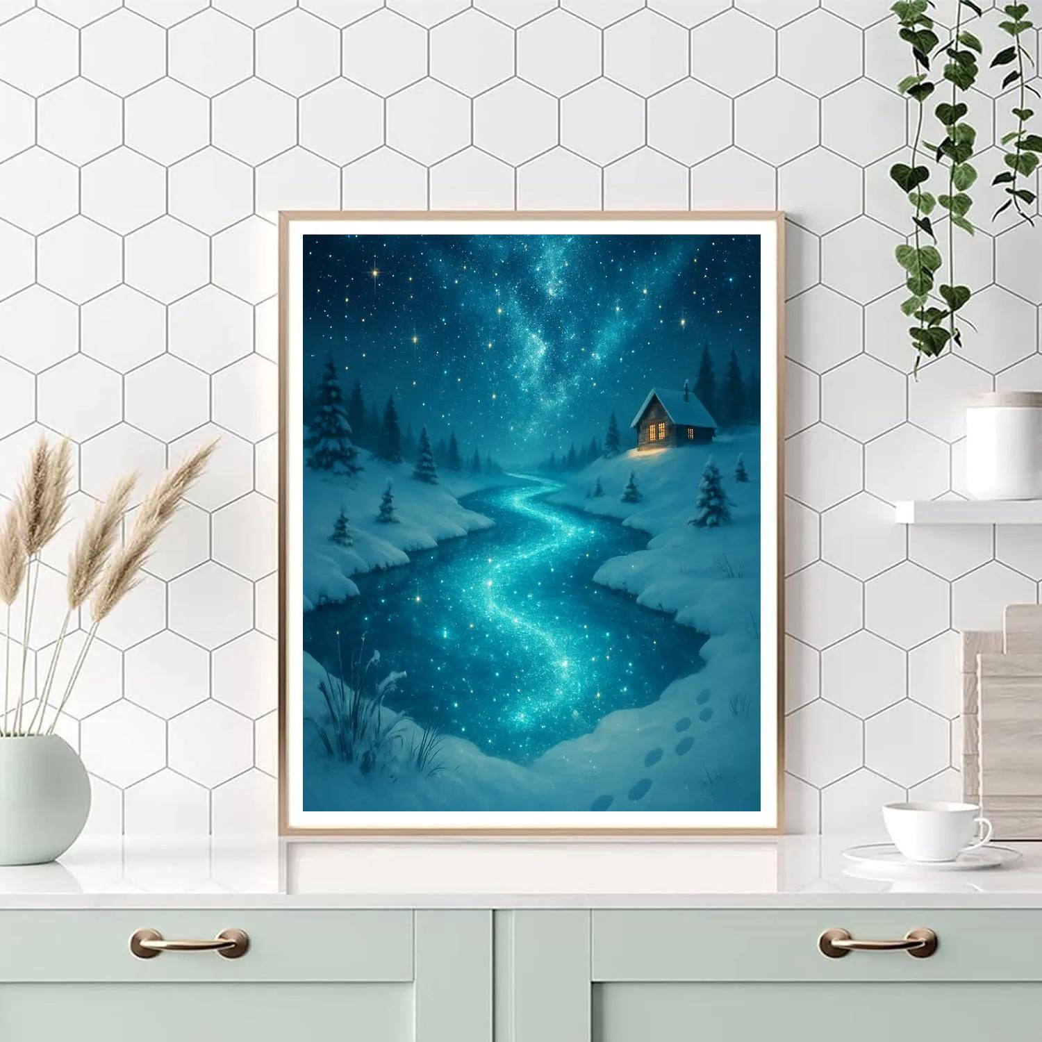 Christmas Night River Of Stars Number painting
