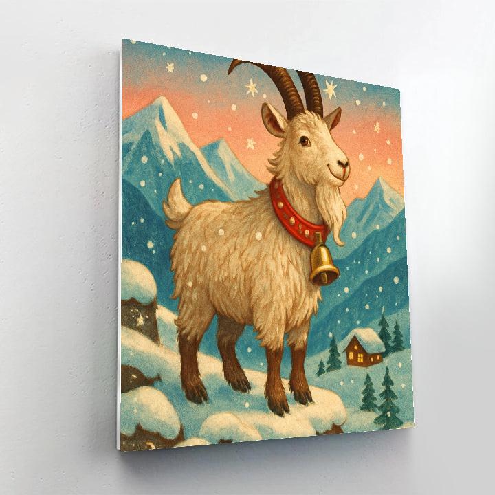 Christmas Jingle Goat On The Alpine Slope Paint by numbers art