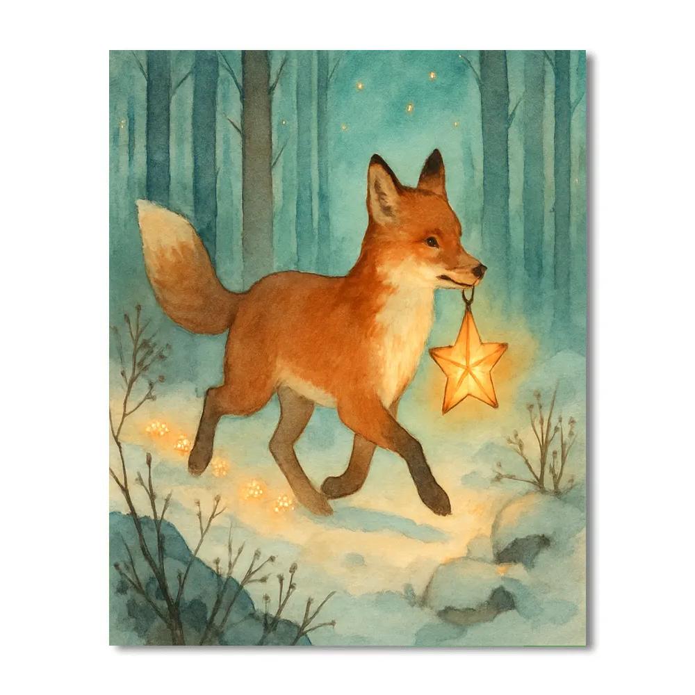 Christmas Star Lantern Fox Trail DIY paint by numbers
