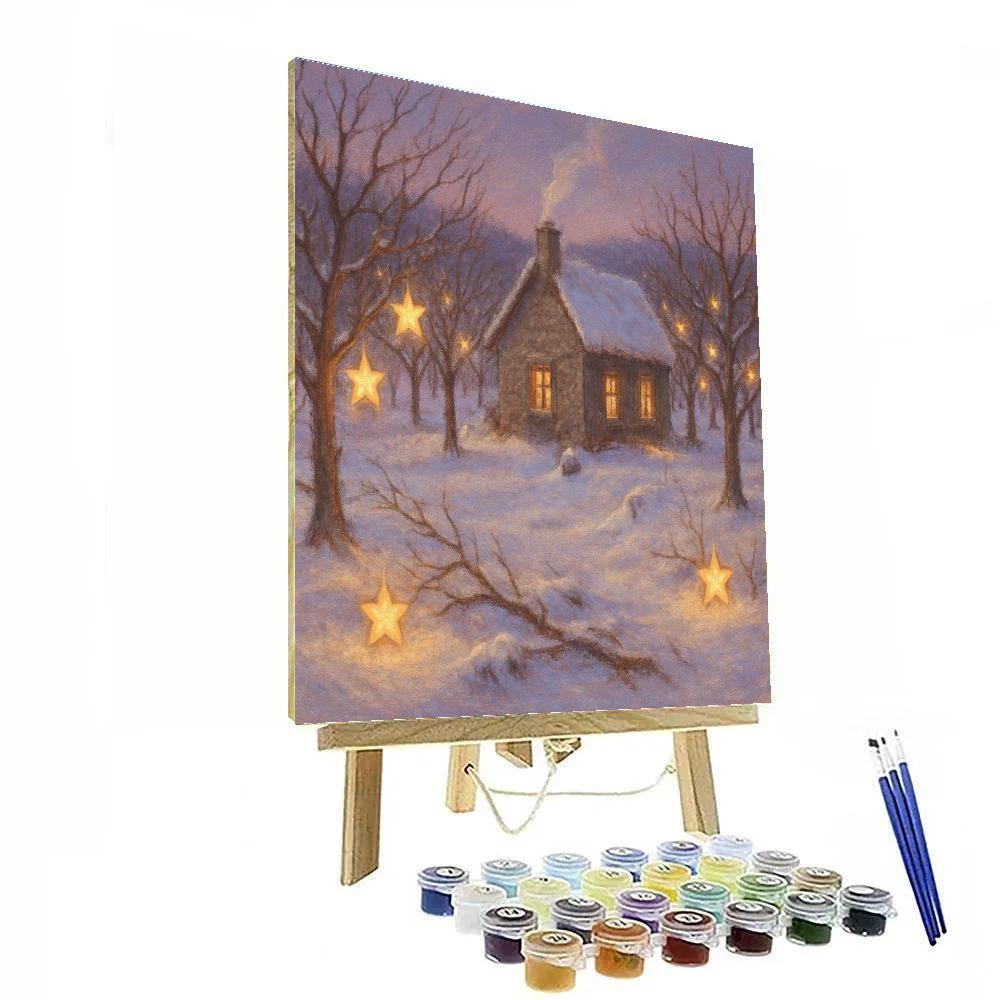 Christmas Star Orchard Cottage At Dusk Paint by numbers kits