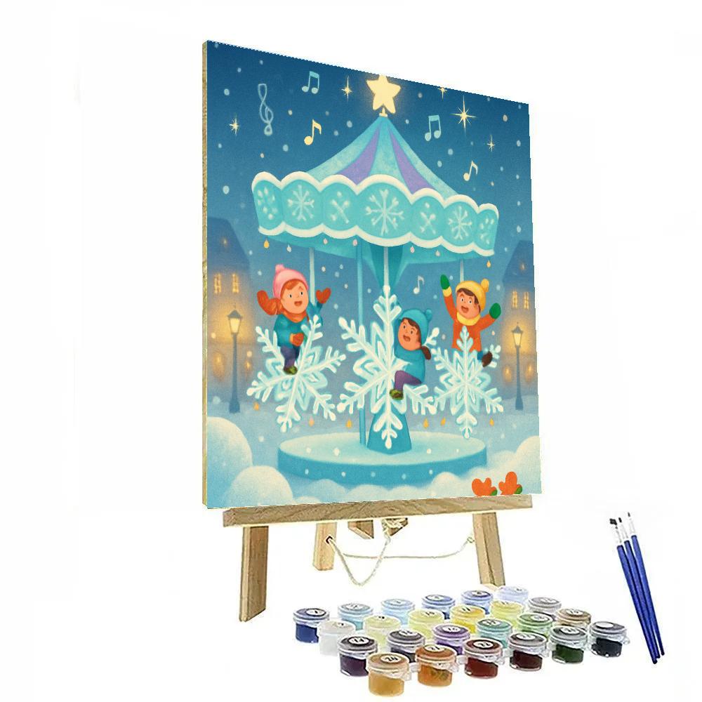 Christmas Winter Carousel Of Snowflakes paint by numbers