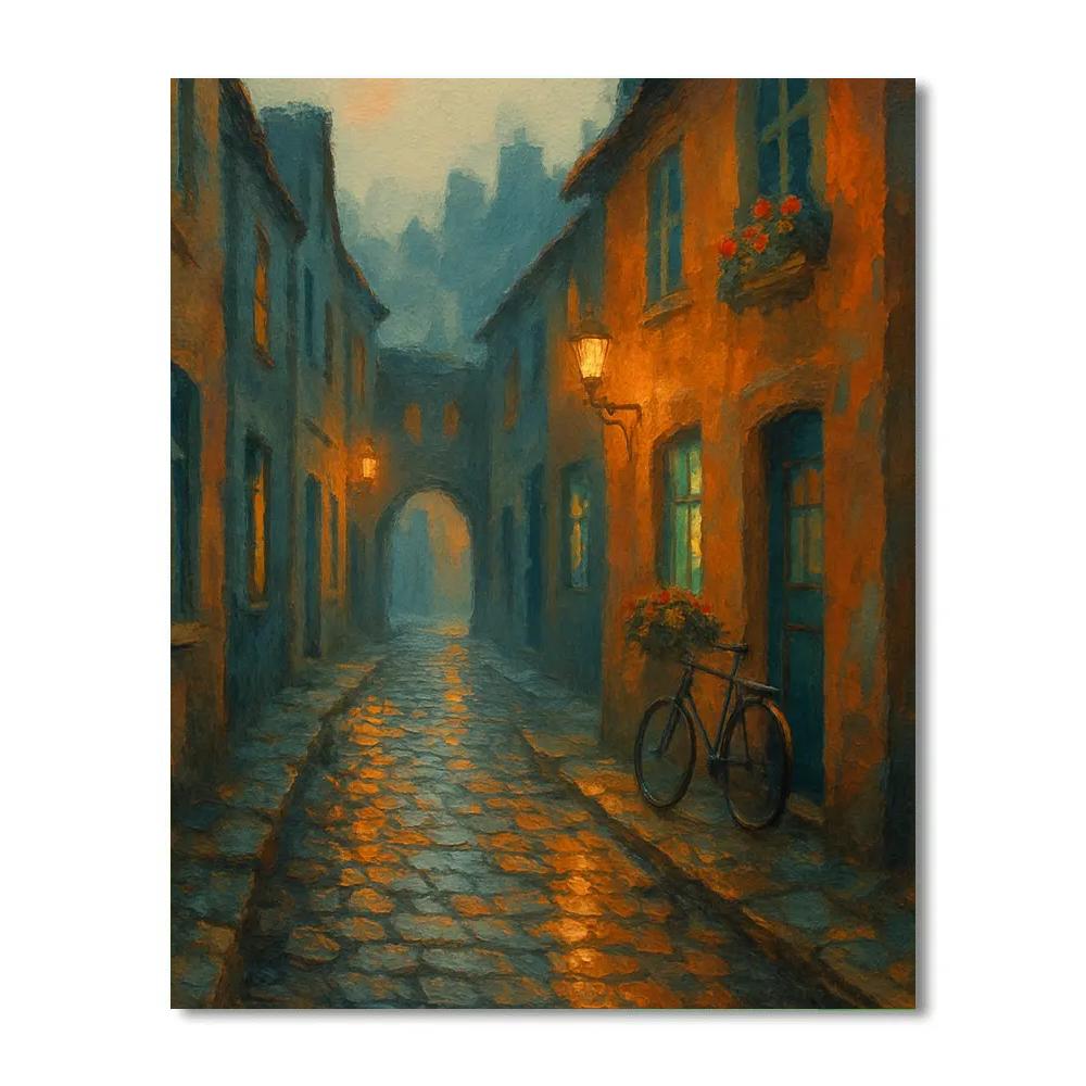 Lantern Lane After The Rain DIY paint by numbers