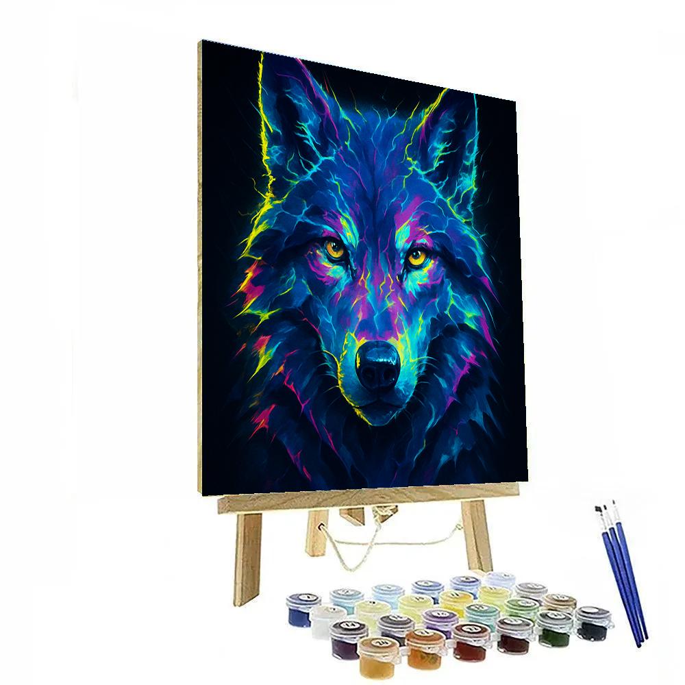 Prismatic Thunder Wolf Gaze Numbered painting kits