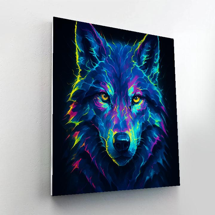 Prismatic Thunder Wolf Gaze Numbered painting kits