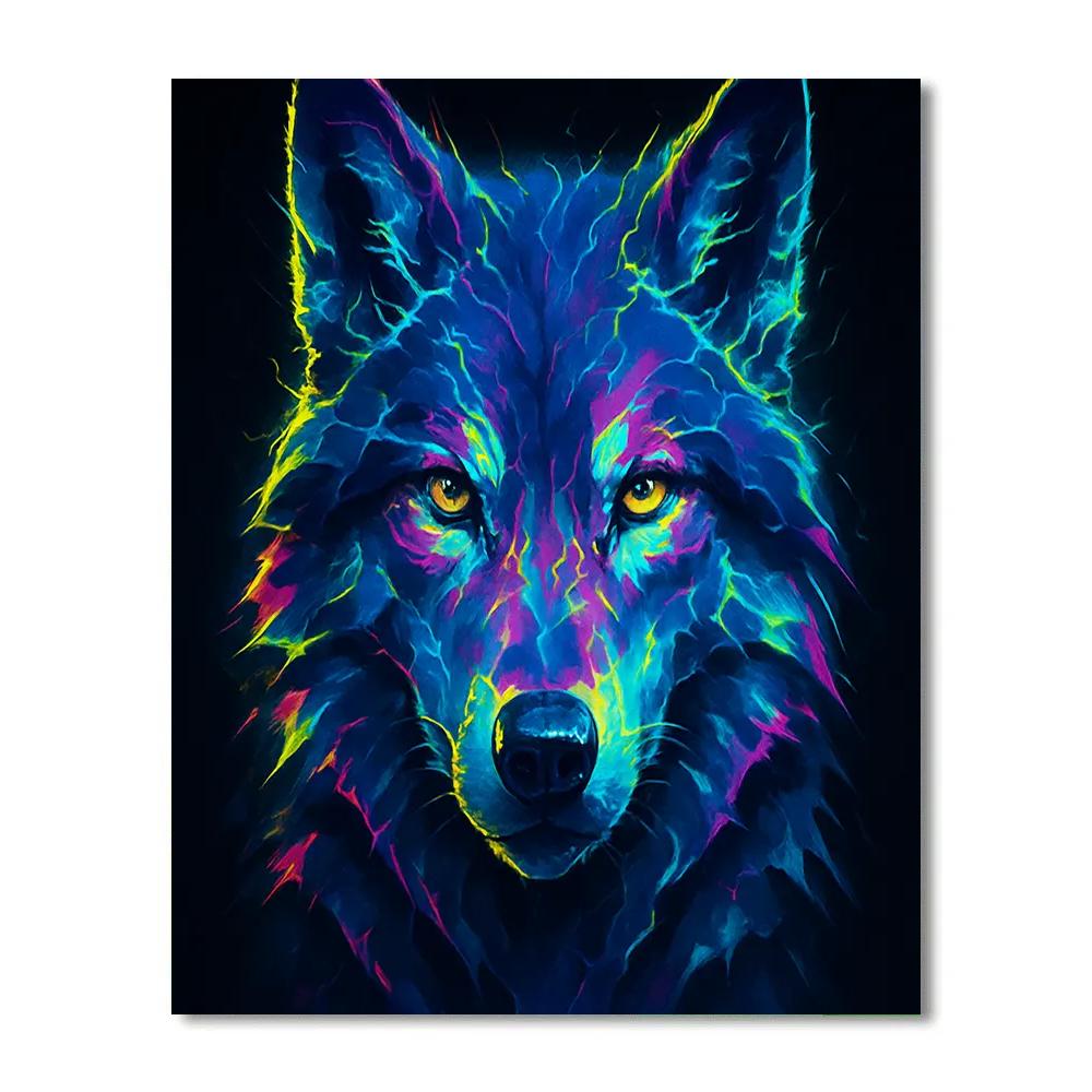 Prismatic Thunder Wolf Gaze Numbered painting kits