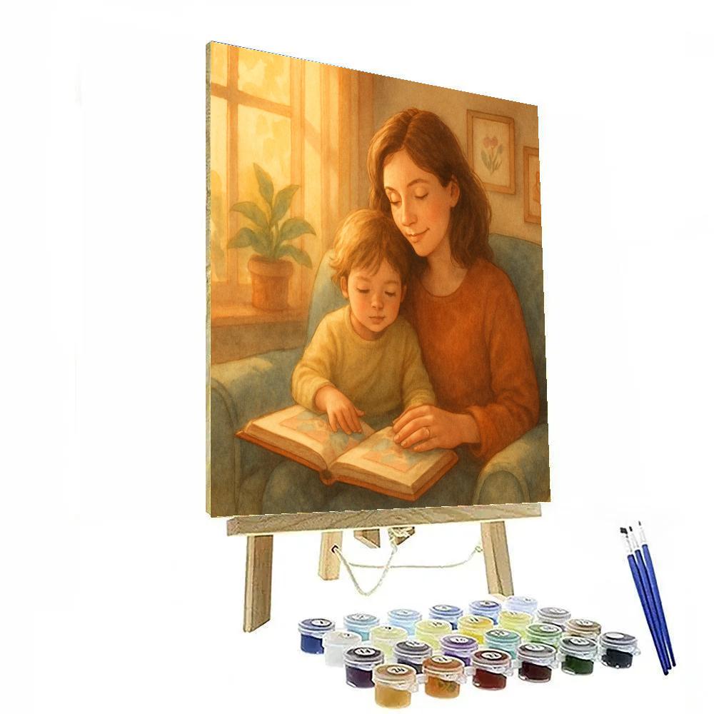 Sunlit Window Storytime With Mom Numbered painting kits