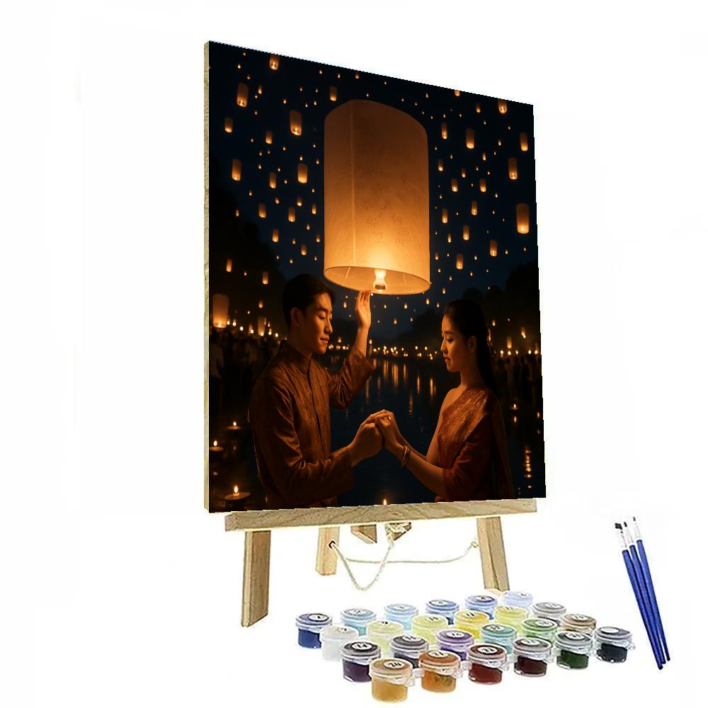 Lantern Release At Yi Peng Festival Chiang Mai DIY paint by numbers