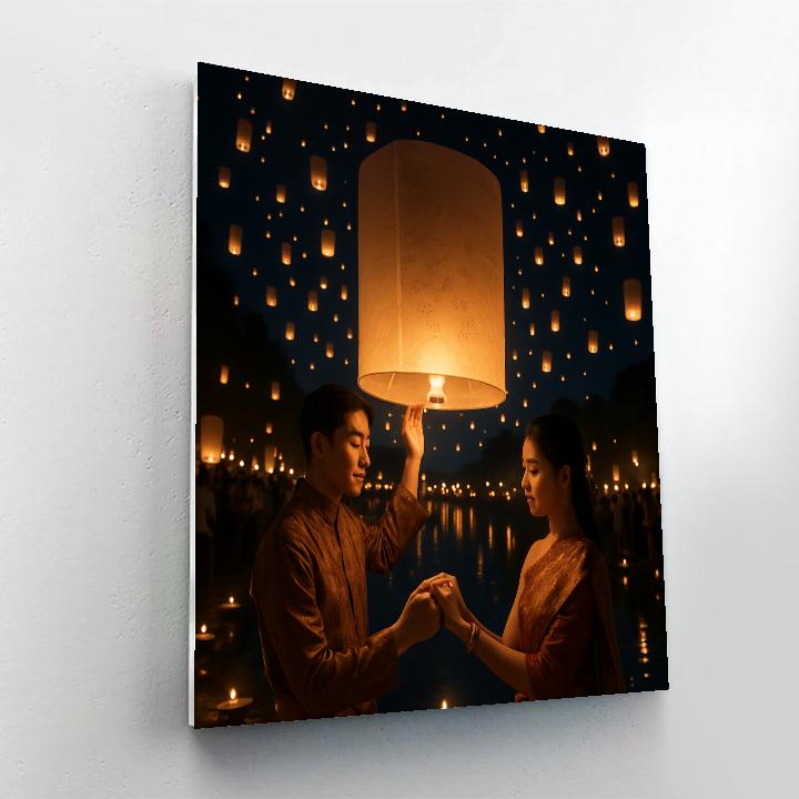 Lantern Release At Yi Peng Festival Chiang Mai DIY paint by numbers