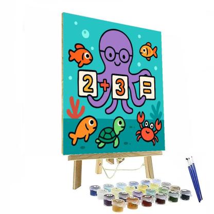 Coral Reef Math With Octopus Teacher Numbered painting kits