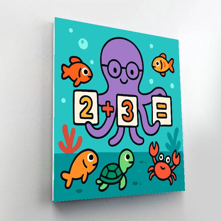 Coral Reef Math With Octopus Teacher Numbered painting kits
