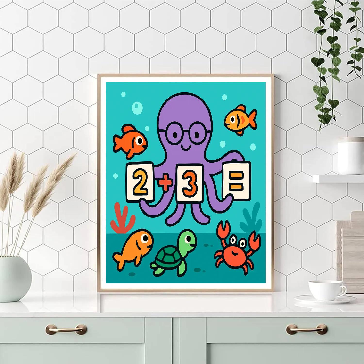 Coral Reef Math With Octopus Teacher Numbered painting kits
