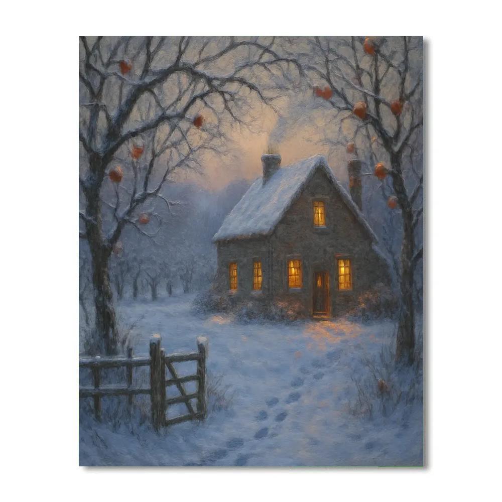 Golden Hearth In The Frosted Orchard Paint by numbers kits